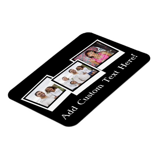 3パーソナライズされたフォトスナップショットフレームカスタムの色 マグネット (左側)