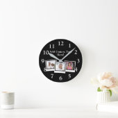 3パーソナライズされたフォトスナップショットフレームカスタムの色 ラウンド壁時計 (ホーム)