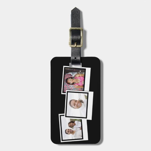 3パーソナライズされたフォトスナップショットフレームカスタムの色 ラゲッジタグ (正面縦)