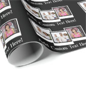 3パーソナライズされたフォトスナップショットフレームカスタムの色 ラッピングペーパー (ロールコーナー)