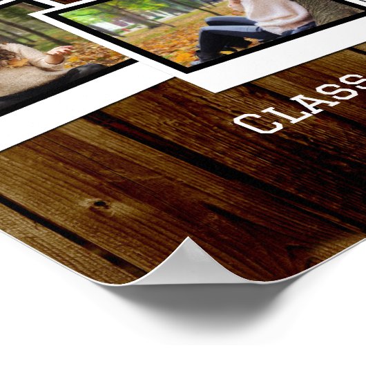 3パーソナライズされたフォトフレームの素朴卒業 ポスター (角)