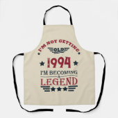 3パーソナライズされたヴィンテージ30歳の誕生日パーティー エプロン (正面)