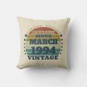 3パーソナライズされたヴィンテージ30歳の誕生日パーティー クッション (正面)