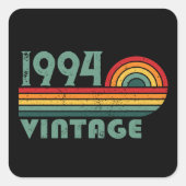 3パーソナライズされたヴィンテージ30歳の誕生日パーティー スクエアシール (正面)