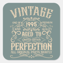 3パーソナライズされたヴィンテージ30歳の誕生日パーティー スクエアシール