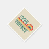 3パーソナライズされたヴィンテージ30歳の誕生日パーティー スタンダードカクテルナプキン (角)