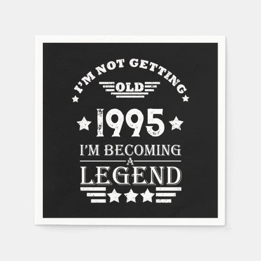 3パーソナライズされたヴィンテージ30歳の誕生日パーティー スタンダードカクテルナプキン (正面)