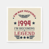 3パーソナライズされたヴィンテージ30歳の誕生日パーティー スタンダードカクテルナプキン (正面)