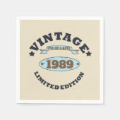 3パーソナライズされたヴィンテージ30歳の誕生日パーティー スタンダードカクテルナプキン (正面)