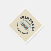 3パーソナライズされたヴィンテージ30歳の誕生日パーティー スタンダードカクテルナプキン (角)