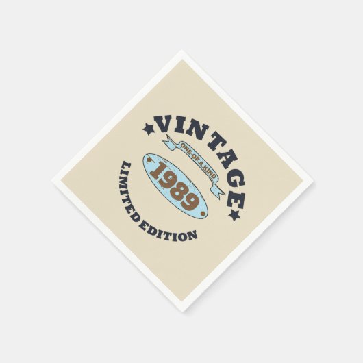 3パーソナライズされたヴィンテージ30歳の誕生日パーティー スタンダードカクテルナプキン (角)