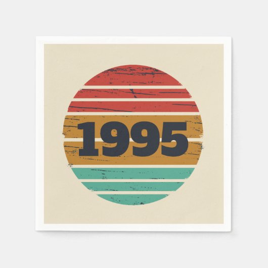 3パーソナライズされたヴィンテージ30歳の誕生日パーティー スタンダードカクテルナプキン (正面)