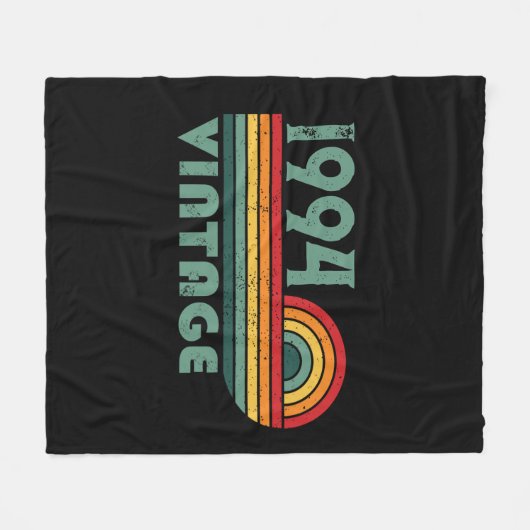 3パーソナライズされたヴィンテージ30歳の誕生日パーティー フリースブランケット (正面(横))