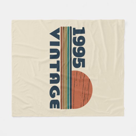 3パーソナライズされたヴィンテージ30歳の誕生日パーティー フリースブランケット (正面(横))