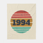 3パーソナライズされたヴィンテージ30歳の誕生日パーティー フリースブランケット (正面)