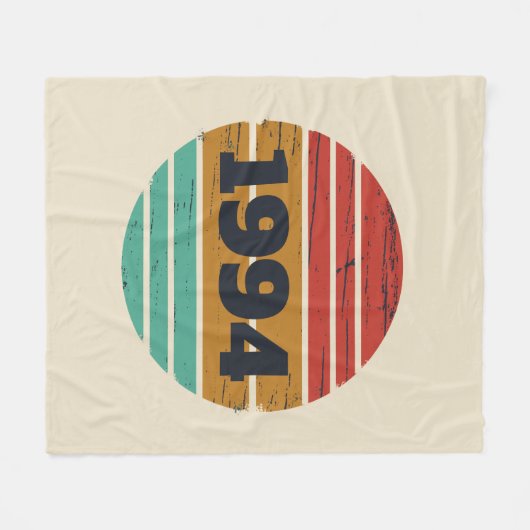 3パーソナライズされたヴィンテージ30歳の誕生日パーティー フリースブランケット (正面(横))