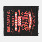 3パーソナライズされたヴィンテージ30歳の誕生日パーティー フリースブランケット (正面(横))