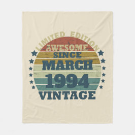 3パーソナライズされたヴィンテージ30歳の誕生日パーティー フリースブランケット