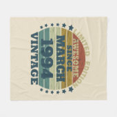 3パーソナライズされたヴィンテージ30歳の誕生日パーティー フリースブランケット (正面(横))