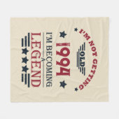 3パーソナライズされたヴィンテージ30歳の誕生日パーティー フリースブランケット (正面(横))