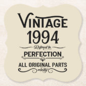 3パーソナライズされたヴィンテージ30歳の誕生日パーティー ペーパーコースター (正面)