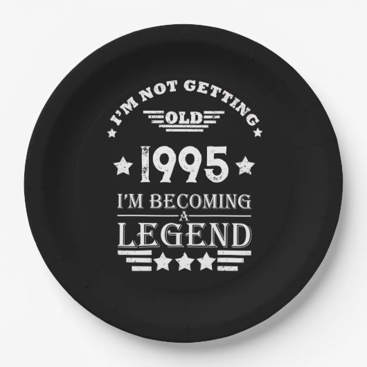 3パーソナライズされたヴィンテージ30歳の誕生日パーティー ペーパープレート (正面)