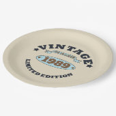 3パーソナライズされたヴィンテージ30歳の誕生日パーティー ペーパープレート (アングル)