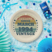 3パーソナライズされたヴィンテージ30歳の誕生日パーティー ペーパープレート (パーティー)