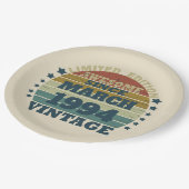 3パーソナライズされたヴィンテージ30歳の誕生日パーティー ペーパープレート (アングル)