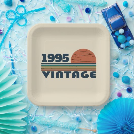 3パーソナライズされたヴィンテージ30歳の誕生日パーティー ペーパープレート (パーティー)