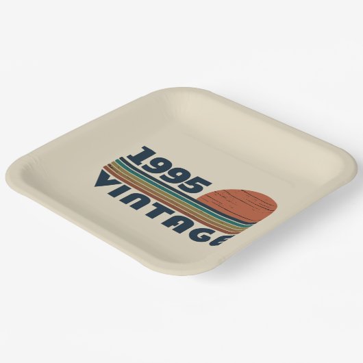 3パーソナライズされたヴィンテージ30歳の誕生日パーティー ペーパープレート (傾斜あり)