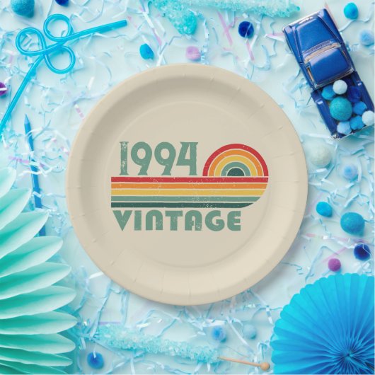 3パーソナライズされたヴィンテージ30歳の誕生日パーティー ペーパープレート (パーティー)