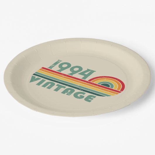 3パーソナライズされたヴィンテージ30歳の誕生日パーティー ペーパープレート (アングル)