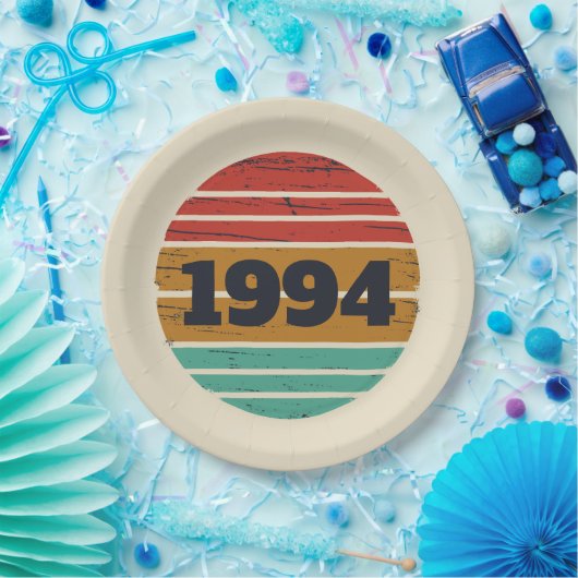 3パーソナライズされたヴィンテージ30歳の誕生日パーティー ペーパープレート (パーティー)