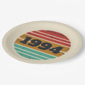 3パーソナライズされたヴィンテージ30歳の誕生日パーティー ペーパープレート (アングル)