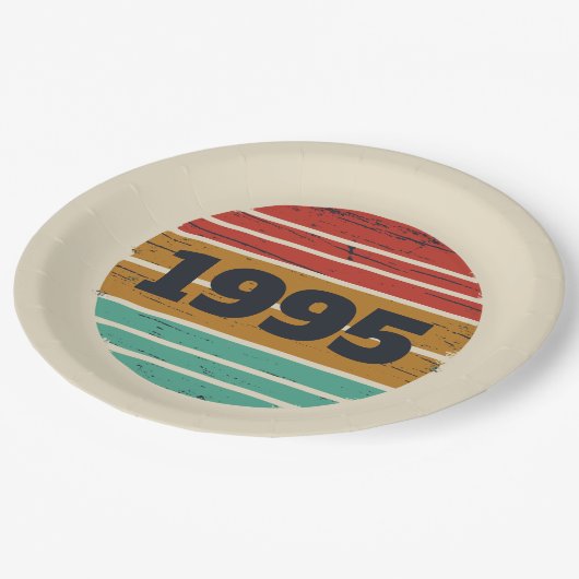 3パーソナライズされたヴィンテージ30歳の誕生日パーティー ペーパープレート (アングル)