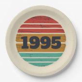 3パーソナライズされたヴィンテージ30歳の誕生日パーティー ペーパープレート (正面)