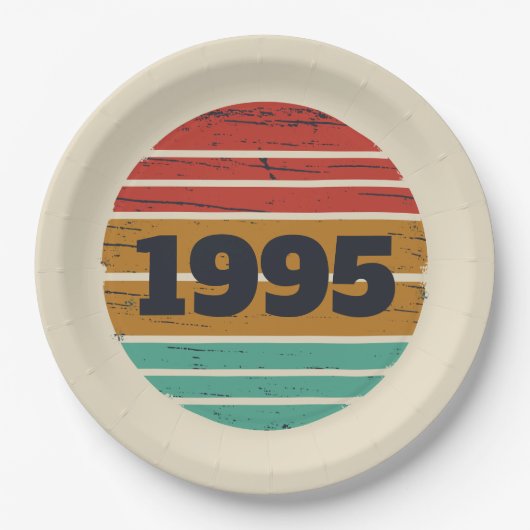 3パーソナライズされたヴィンテージ30歳の誕生日パーティー ペーパープレート (正面)