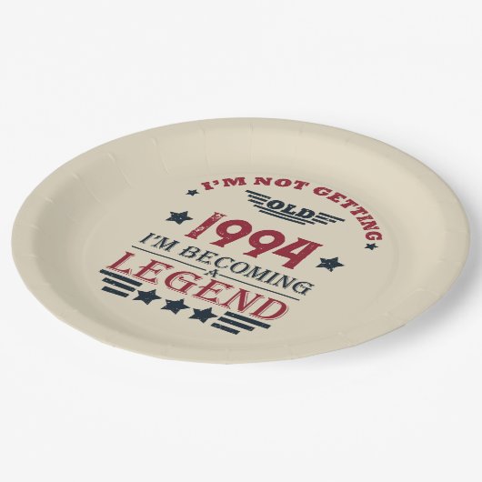 3パーソナライズされたヴィンテージ30歳の誕生日パーティー ペーパープレート (アングル)