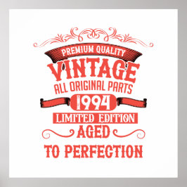 3パーソナライズされたヴィンテージ30歳の誕生日パーティー ポスター