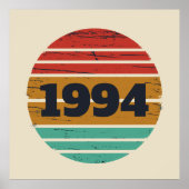 3パーソナライズされたヴィンテージ30歳の誕生日パーティー ポスター (正面)