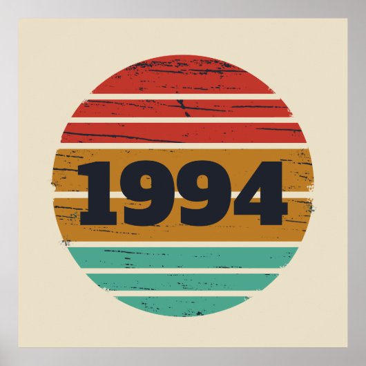 3パーソナライズされたヴィンテージ30歳の誕生日パーティー ポスター (正面)