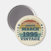 3パーソナライズされたヴィンテージ30歳の誕生日パーティー マグネット (正面/裏面)