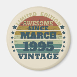 3パーソナライズされたヴィンテージ30歳の誕生日パーティー マグネット