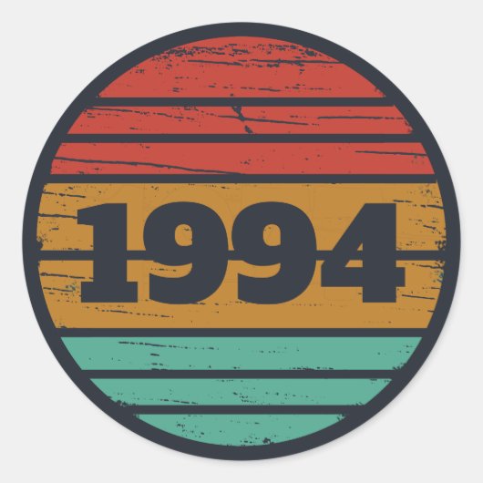 3パーソナライズされたヴィンテージ30歳の誕生日パーティー ラウンドシール (正面)