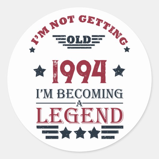 3パーソナライズされたヴィンテージ30歳の誕生日パーティー ラウンドシール (正面)