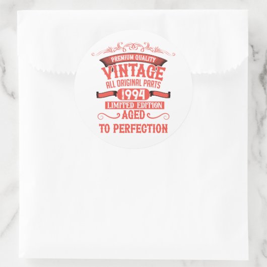 3パーソナライズされたヴィンテージ30歳の誕生日パーティー ラウンドシール (バッグ)