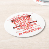 3パーソナライズされたヴィンテージ30歳の誕生日パーティー ラウンドペーパーコースター (アングル)