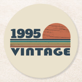 3パーソナライズされたヴィンテージ30歳の誕生日パーティー ラウンドペーパーコースター