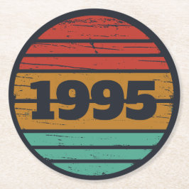 3パーソナライズされたヴィンテージ30歳の誕生日パーティー ラウンドペーパーコースター